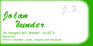 jolan wunder business card